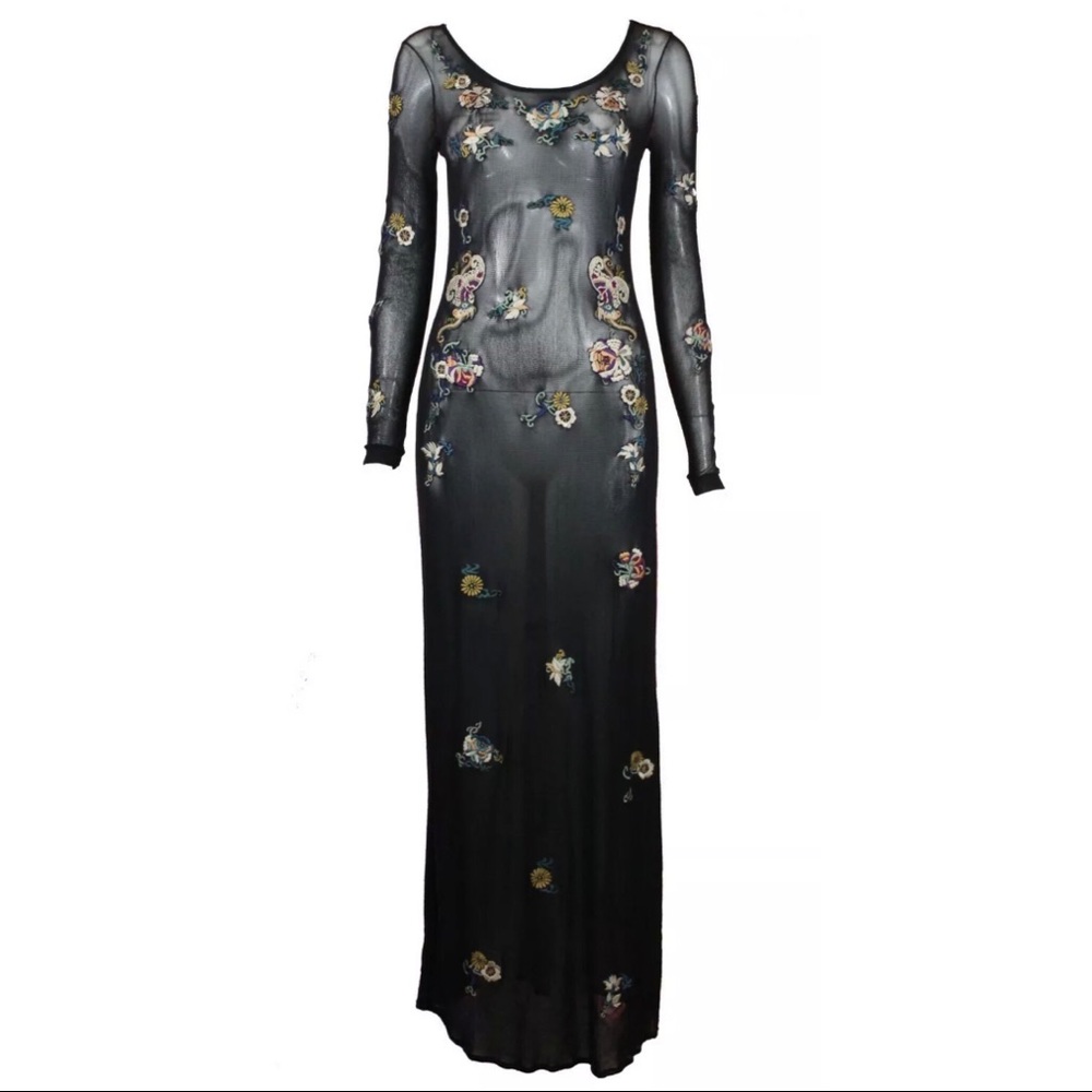 VIVIENNE TAM Black Sheer Dress Size S